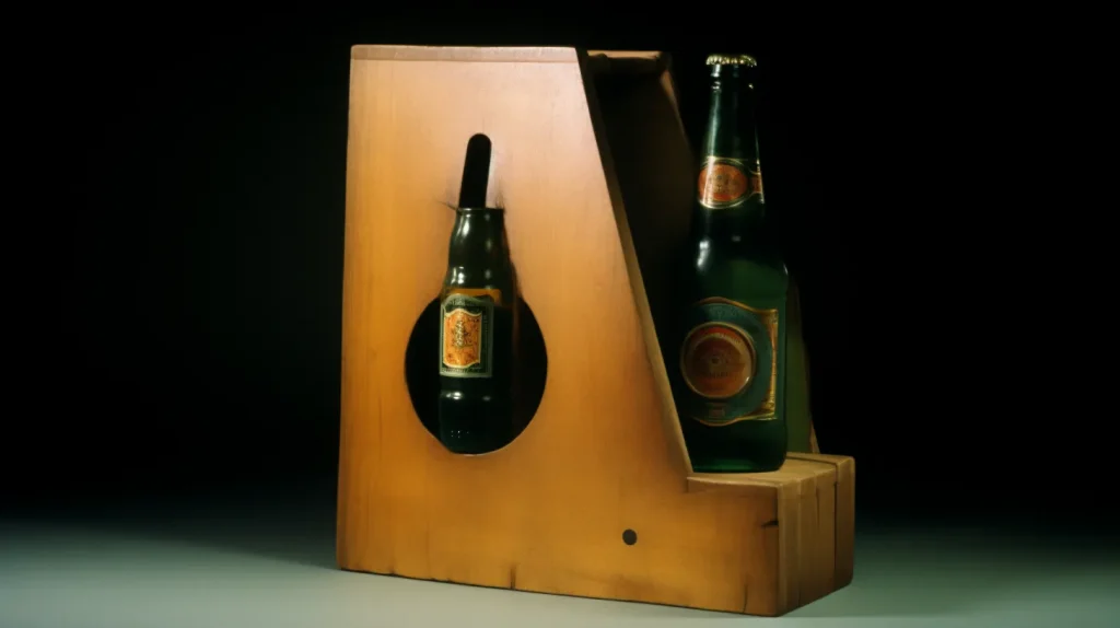 Porta-bottiglie di birra in legno